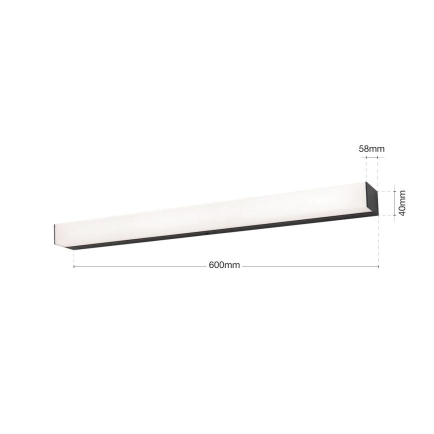 LED Rasveta za ogledalo u kupatilu HORIZON LED/12W/230V 3000/4000K 60 cm IP44 crno