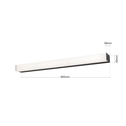 LED osvetljenje za kupatilsko ogledalo HORIZON LED/12W/230V 3000/4000K 60 cm IP44 crna