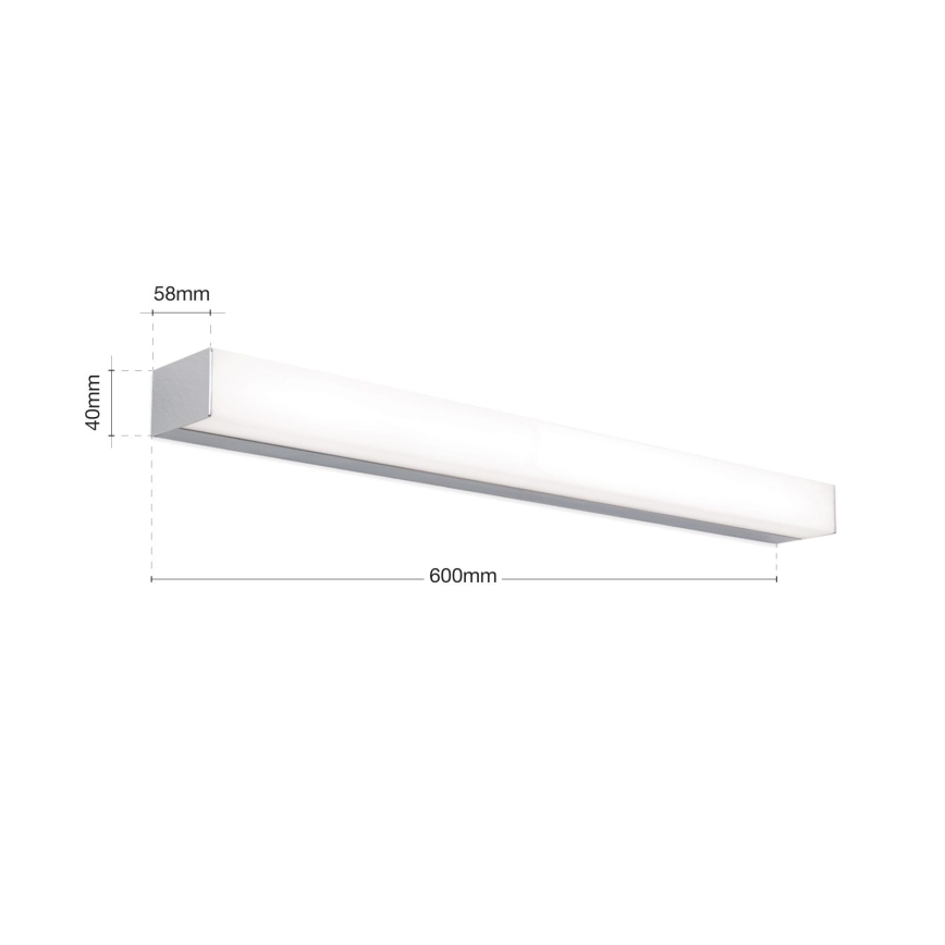 LED osvetljenje za kupatilsko ogledalo HORIZON LED/12W/230V 3000/4000K 60 cm IP44 srebrna