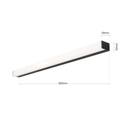 LED Rasveta za ogledalo u kupatilu HORIZON LED/18W/230V 3000/4000K 90 cm IP44 crno