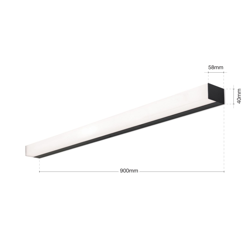 LED Rasveta za ogledalo u kupatilu HORIZON LED/18W/230V 3000/4000K 90 cm IP44 crno