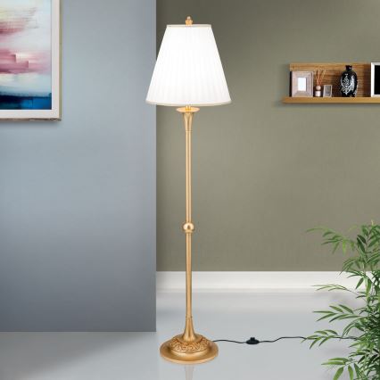 Podna lampa FONSA 1xE27/60W/230V bela/zlatna