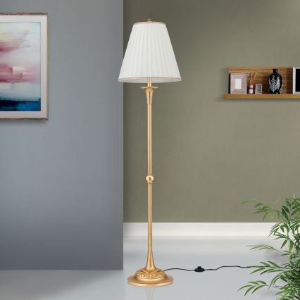 Podna lampa FONSA 1xE27/60W/230V bela/zlatna