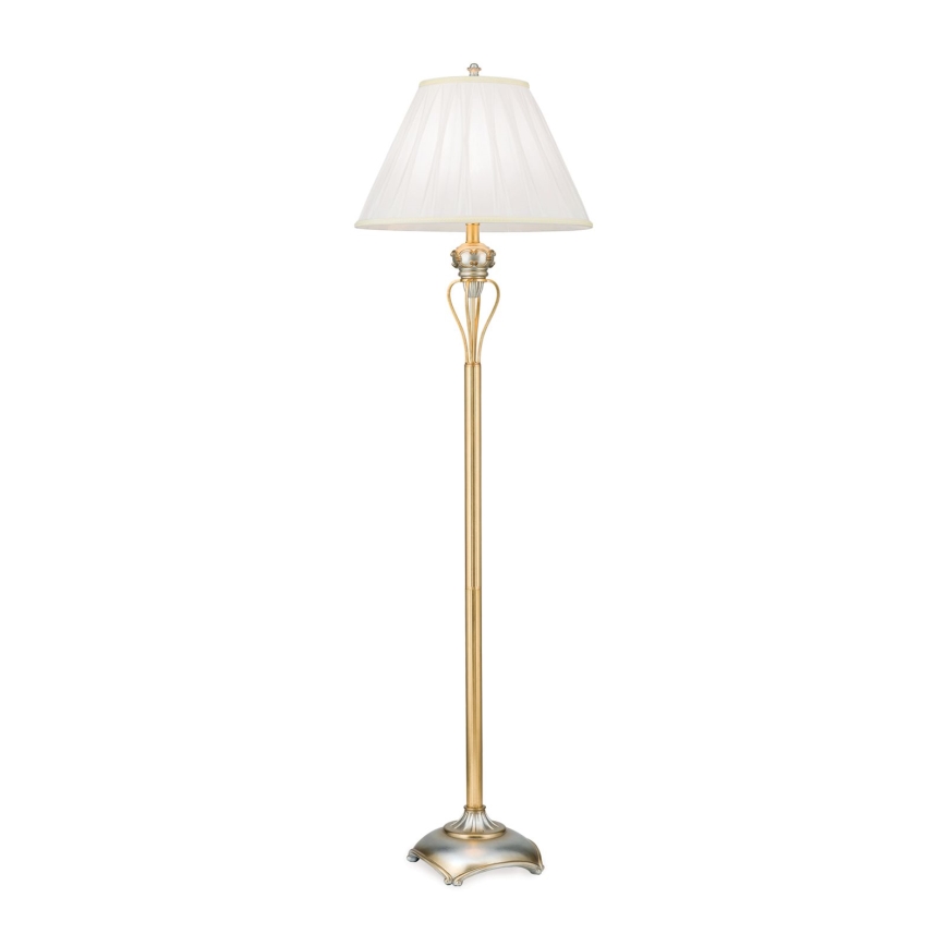 Podna lampa TIZIA 1xE27/60W/230V bela/zlatna/patina