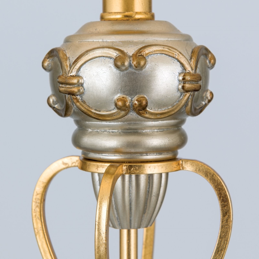 Podna lampa TIZIA 1xE27/60W/230V bela/zlatna/patina