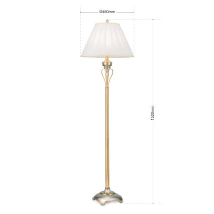 Podna lampa TIZIA 1xE27/60W/230V bela/zlatna/patina