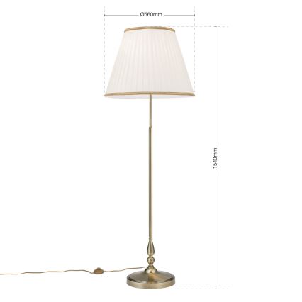 Podna lampa TONIA 2xE27/60W/230V 154 cm bela/bronzana