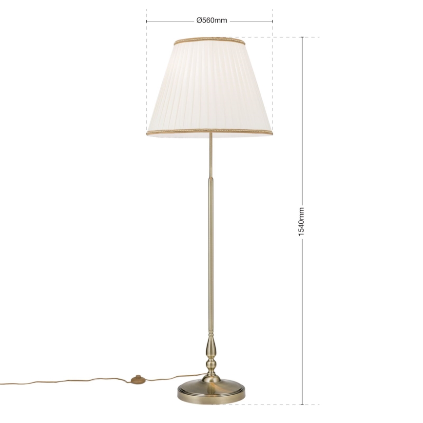 Podna lampa TONIA 2xE27/60W/230V 154 cm bela/bronzana