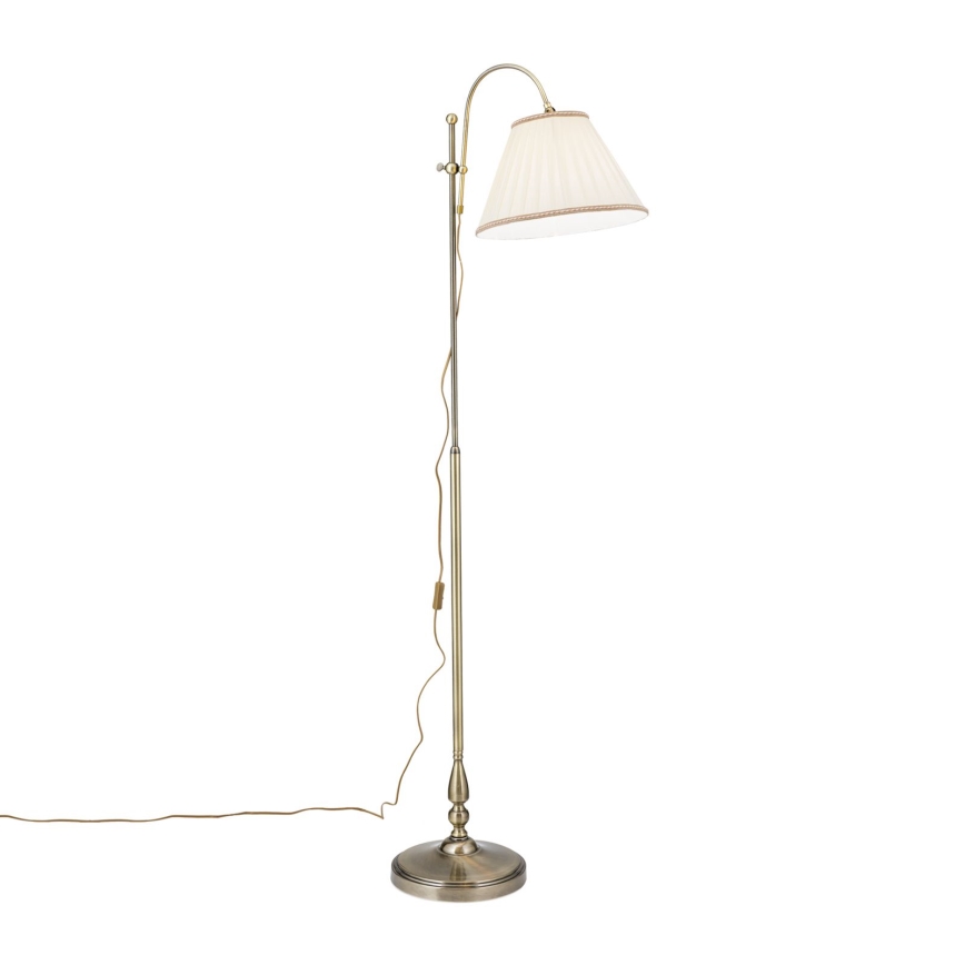 Podna lampa TONIA 1xE27/60W/230V 183 cm bela/bronzana