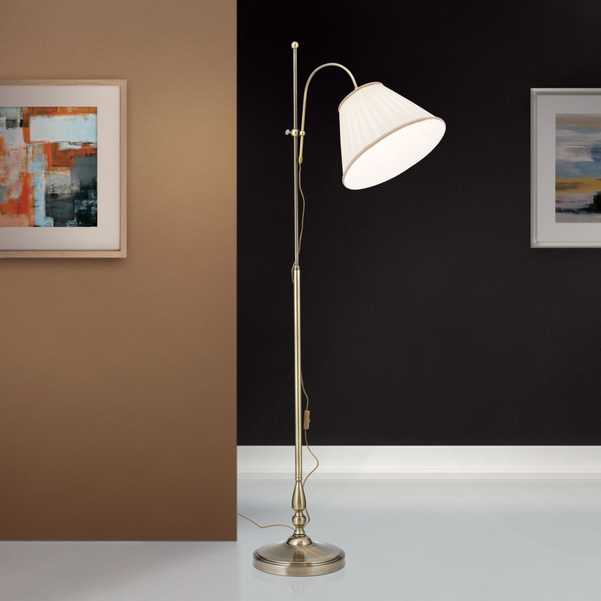Podna lampa TONIA 1xE27/60W/230V 183 cm bela/bronzana