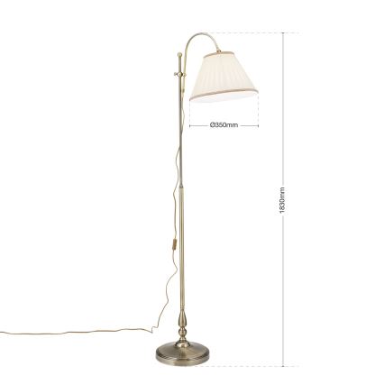 Podna lampa TONIA 1xE27/60W/230V 183 cm bela/bronzana