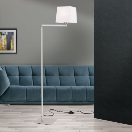 Podna lampa CARLTON 1xE27/40W/230V bela/mat krom
