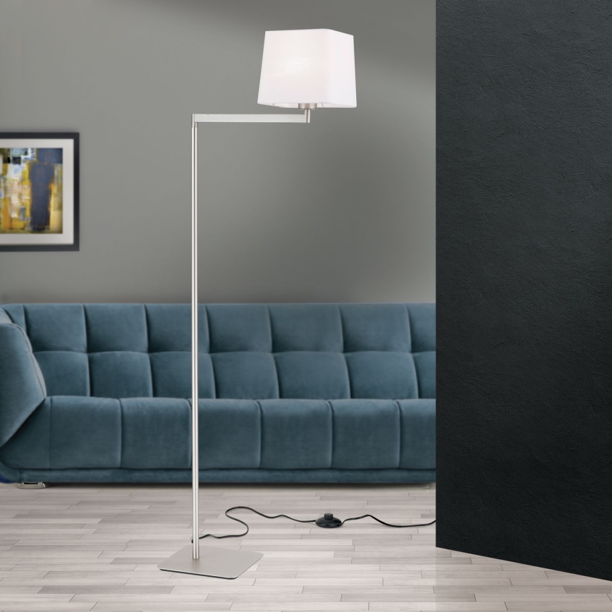 Podna lampa CARLTON 1xE27/40W/230V bela/mat krom