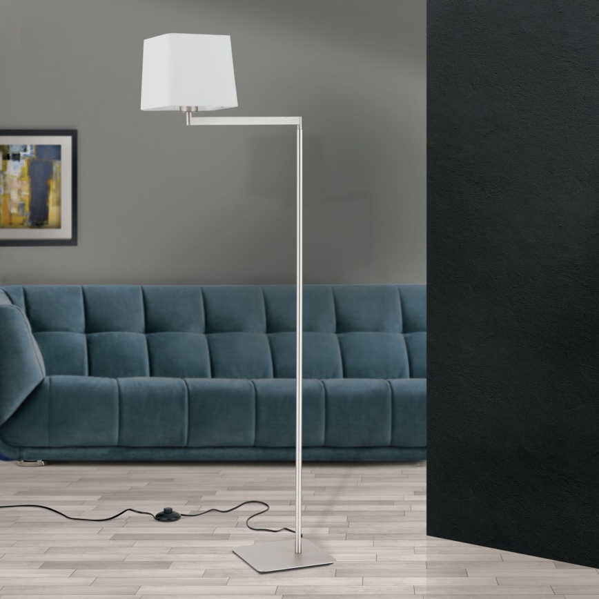 Podna lampa CARLTON 1xE27/40W/230V bela/mat krom