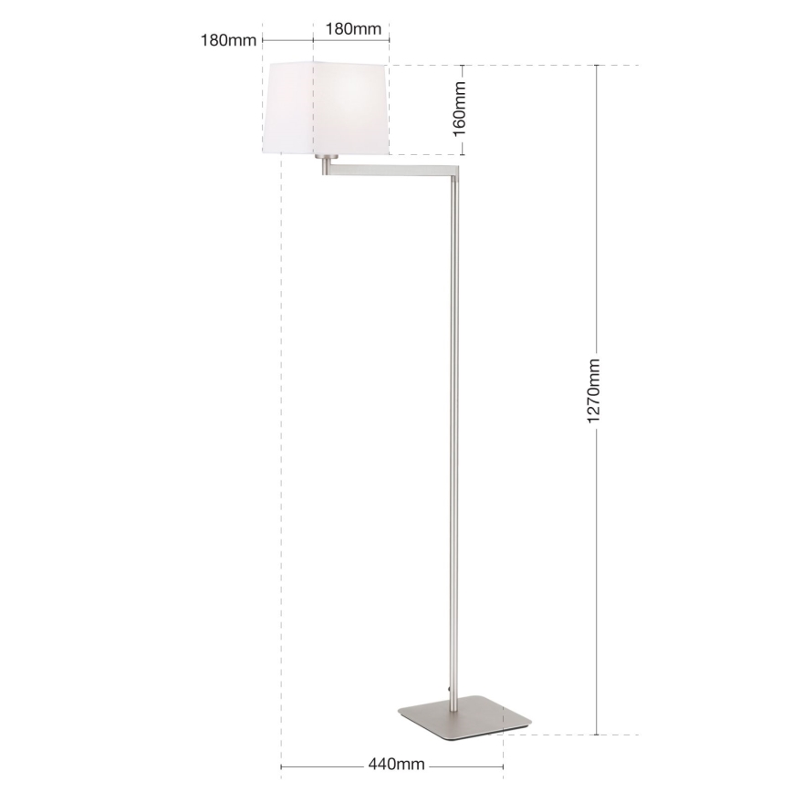 Podna lampa CARLTON 1xE27/40W/230V bela/mat krom