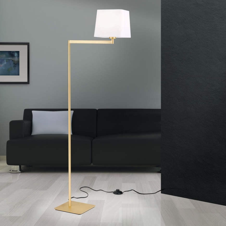 Podna lampa CARLTON 1xE27/40W/230V bela/zlatna