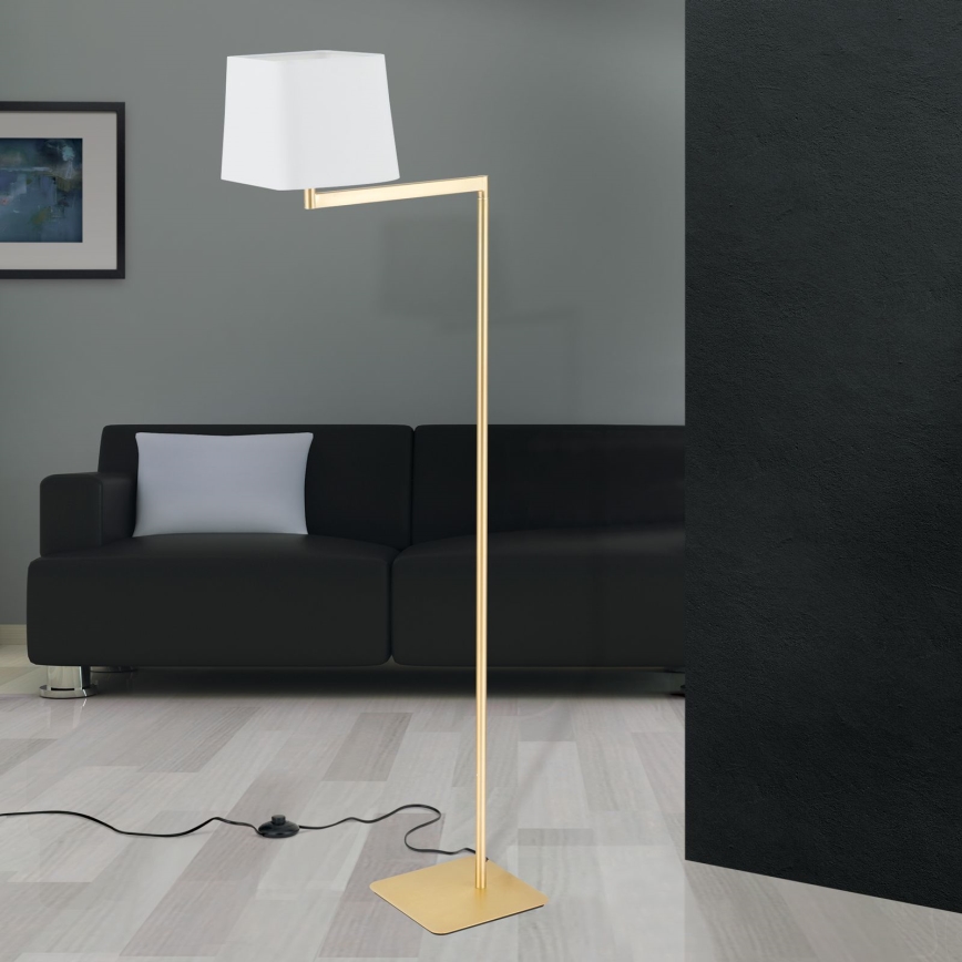 Podna lampa CARLTON 1xE27/40W/230V bela/zlatna