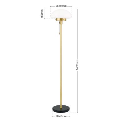 Podna lampa SPARTA 1xE27/40W/230V zlatna/crno