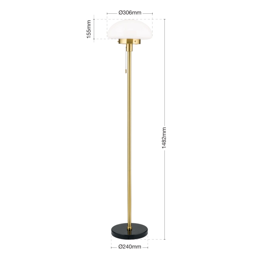 Podna lampa SPARTA 1xE27/40W/230V zlatna/crno