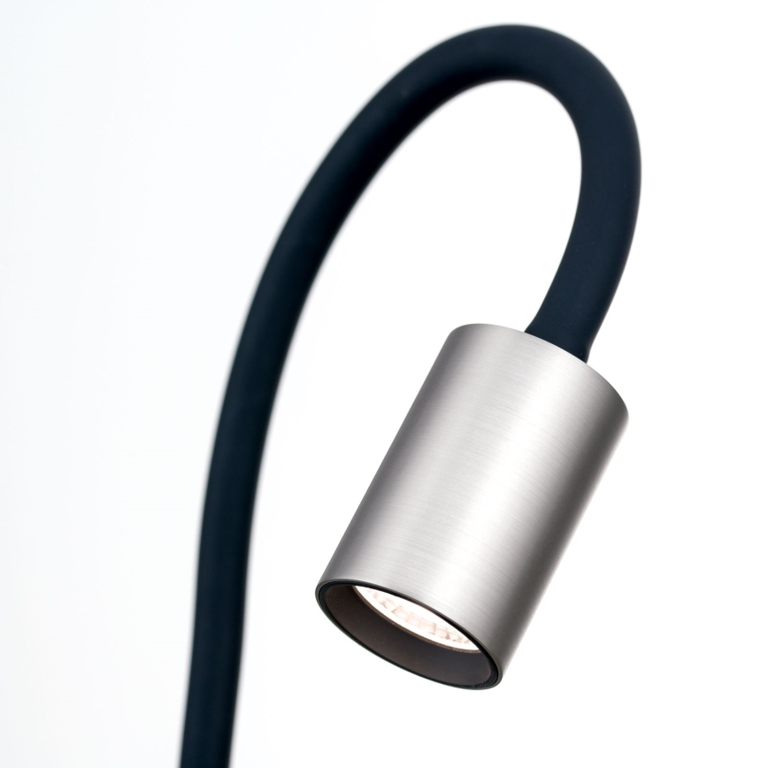 LED Fleksibilna stona lampa sa štipaljkom KURT LED/5W/230V srebrno