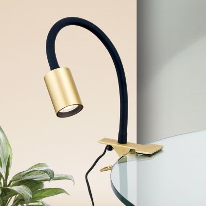 LED Fleksibilna stona lampa sa štipaljkom KURT LED/5W/230V zlatna
