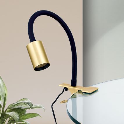 LED Fleksibilna stona lampa sa štipaljkom KURT LED/5W/230V zlatna