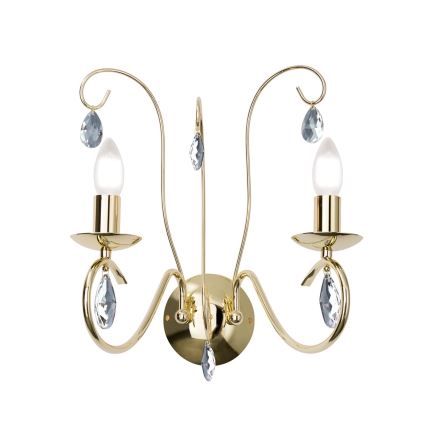 Kristalna zidna lampa ALESSIA 2xE14/40W/230V zlatna