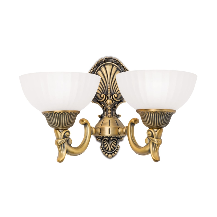 Zidna lampa ROCCA 2xE27/60W/230V bronzana/bela