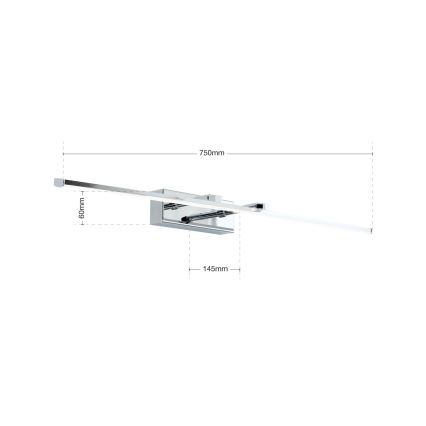 LED Lampa za slike PUBLIO LED/15W/230V 75 cm sjajni krom