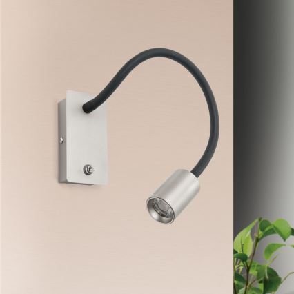 LED Fleksibilna zidna lampica KURT LED/5W/230V srebrno