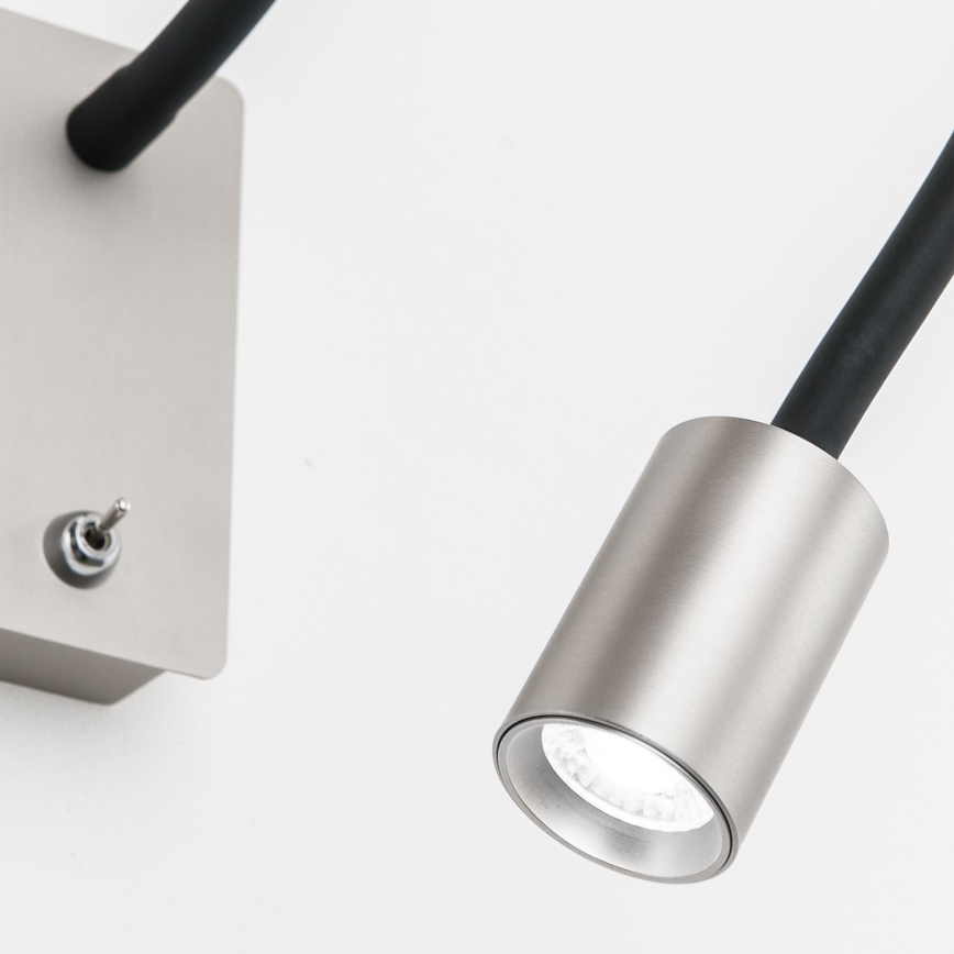 LED Fleksibilna zidna lampica KURT LED/5W/230V srebrno