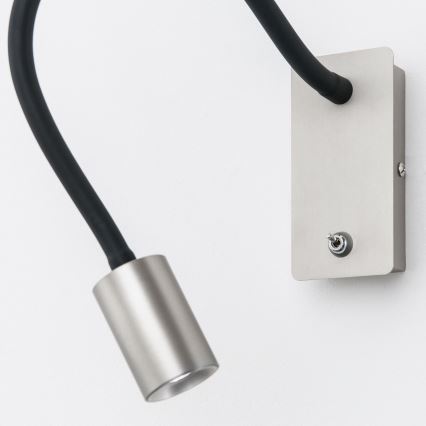 LED Fleksibilna zidna lampica KURT LED/5W/230V srebrno