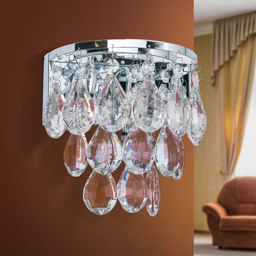 Kristalna zidna lampa CELESTE 2xG9/40W/230V sjajni krom