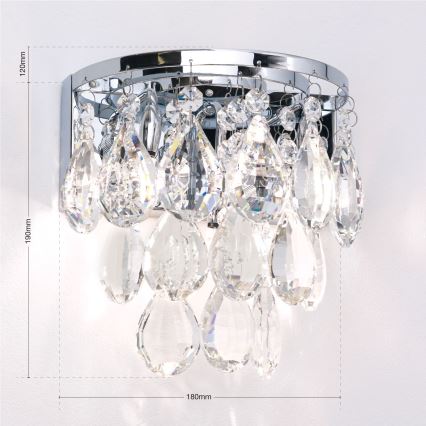 Kristalna zidna lampa CELESTE 2xG9/40W/230V sjajni krom