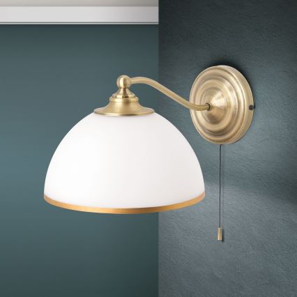 Zidna lampa OLD LAMP 1xE27/40W/230V bela/mesing