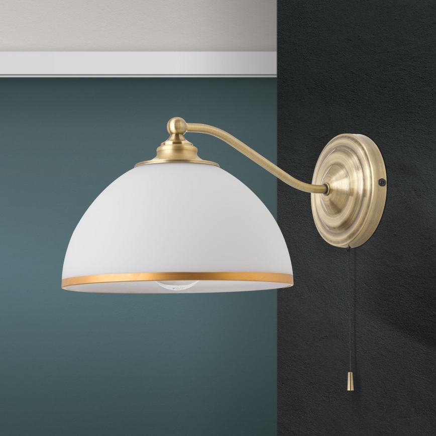 Zidna lampa OLD LAMP 1xE27/40W/230V bela/mesing