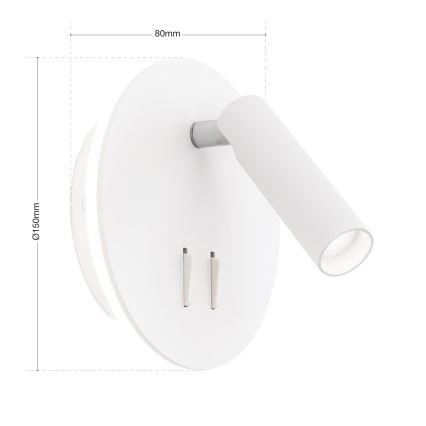 LED Zidna reflektorska lampa LENNY LED/6W/230V + LED/3W bela