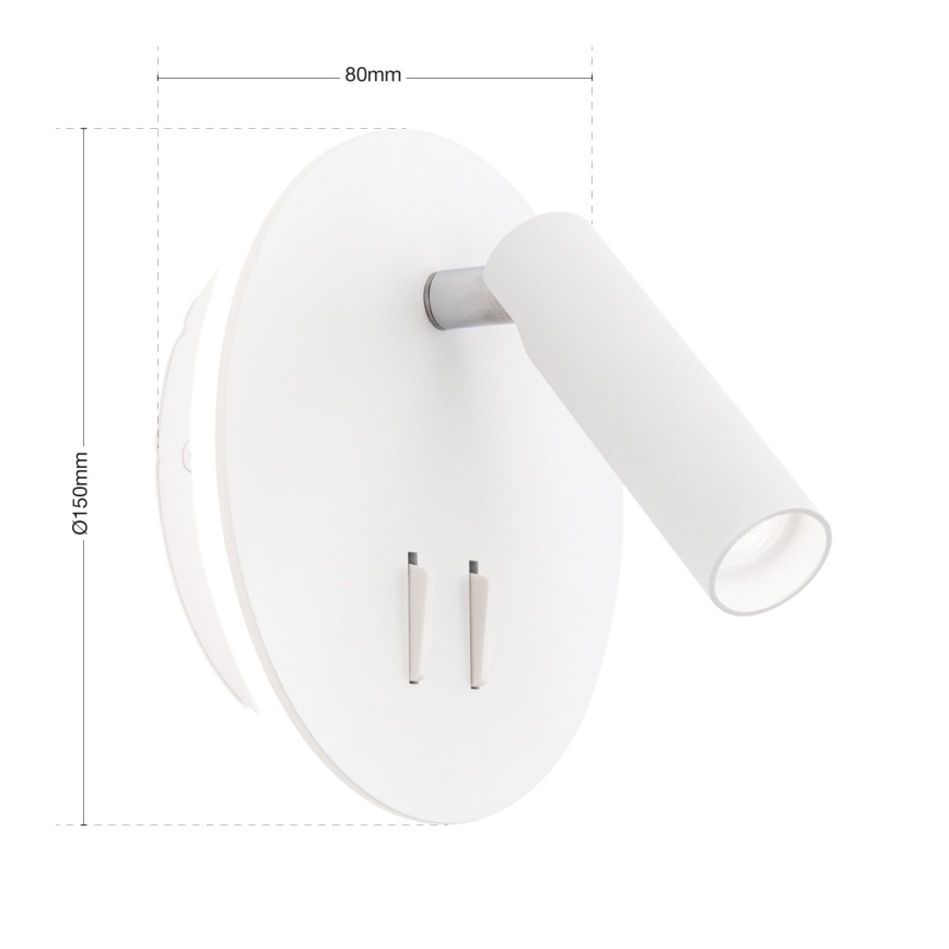 LED zidni spot LENNY LED/6W/230V + LED/3W beo