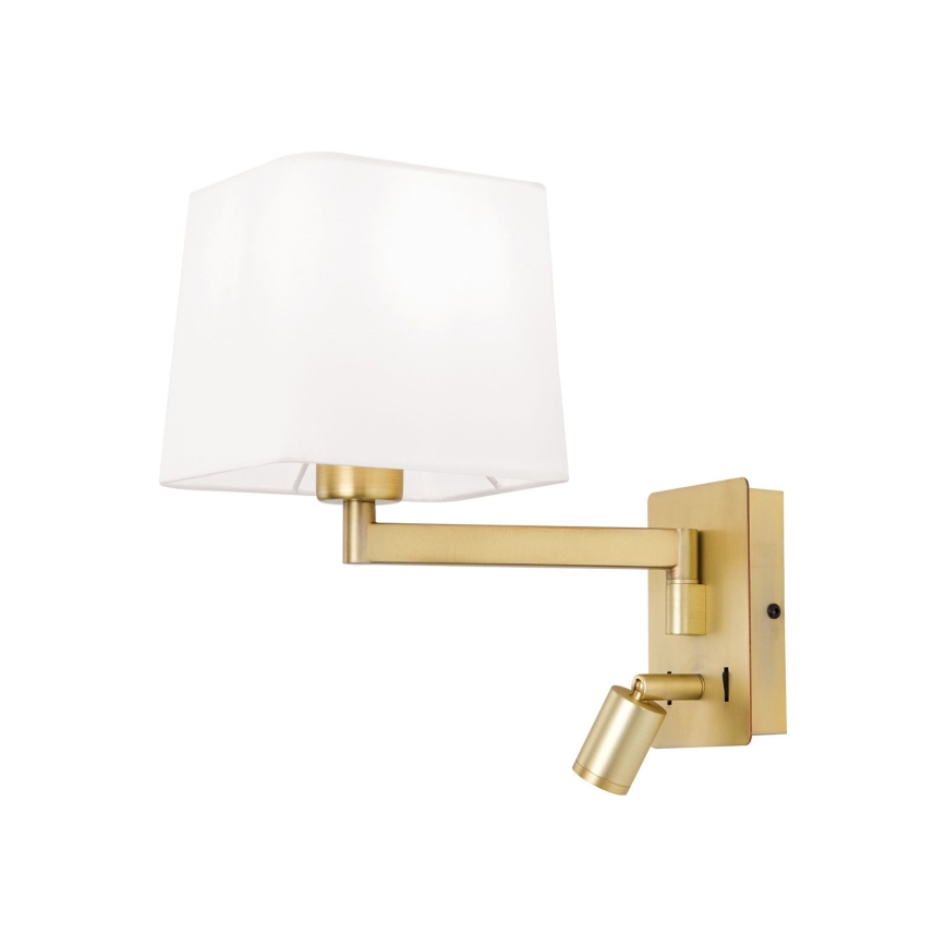 LED Zidna lampa CARLTON 1xE27/40W/230V + LED/3W bela/zlatna