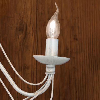 Zidna lampa VELA 2xE14/40W/230V bela/zlatna/patina