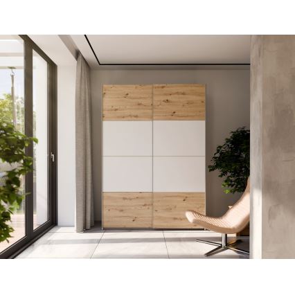 Ormar KARO 150x210 cm beli/hrast artisan