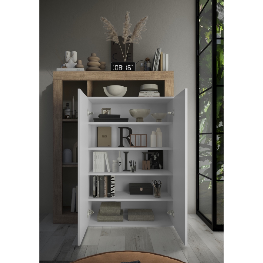 Ormar LENOR beli/svetli hrast