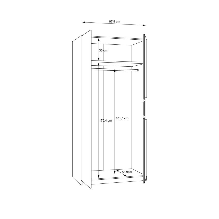 Ormar MARO 100x213 cm artisan hrast