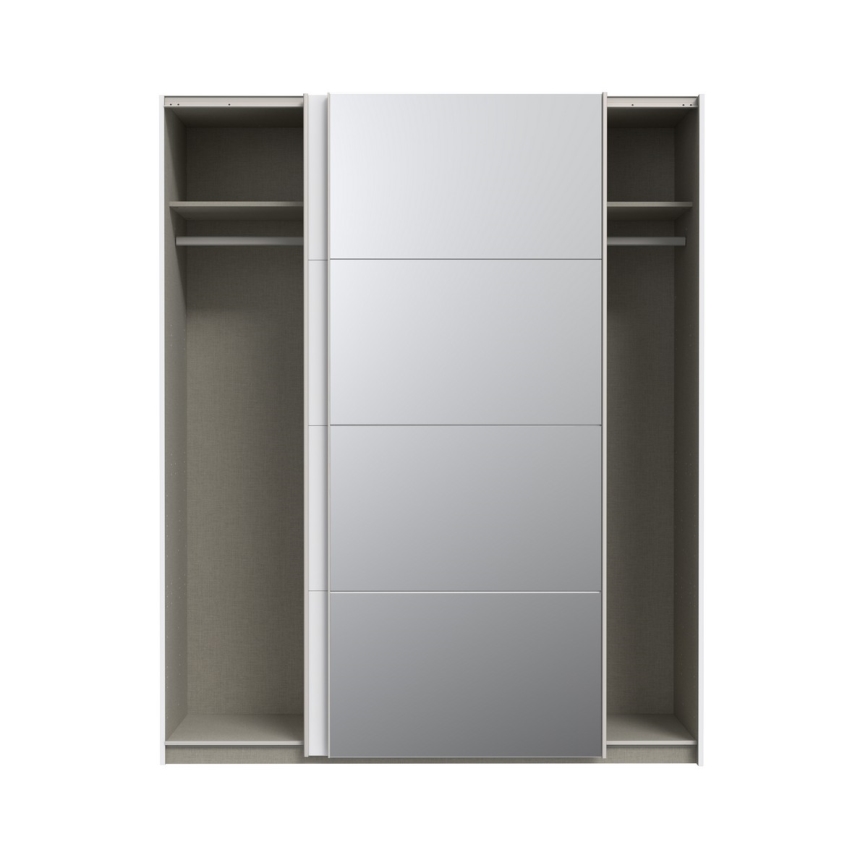 Ormar sa ogledalom KARO 170 x 210 cm, beo