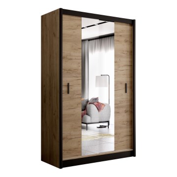 Ormar sa ogledalom MIRO 150x215 cm hrast craft/crna
