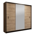 Ormar sa ogledalom MIRO 203x215 cm hrast craft/crna