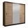 Ormar sa ogledalom MIRO 203x215 cm hrast craft/crna
