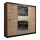 Ormar sa ogledalom MIRO 250x215 cm hrast craft/crna