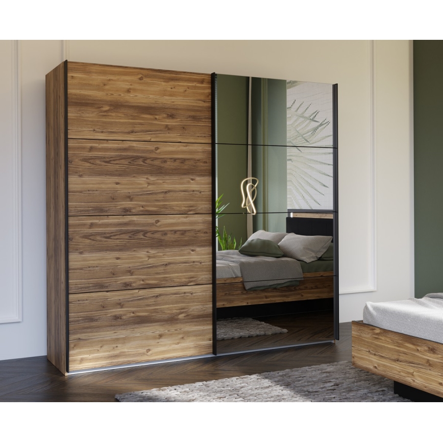 Ormar sa ogledalom OREN 220x210 cm hrast artisan