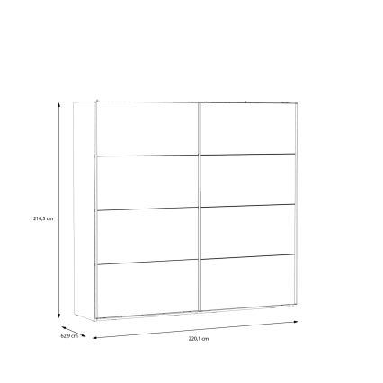 Ormar sa ogledalom OREN 220x210 cm hrast artisan